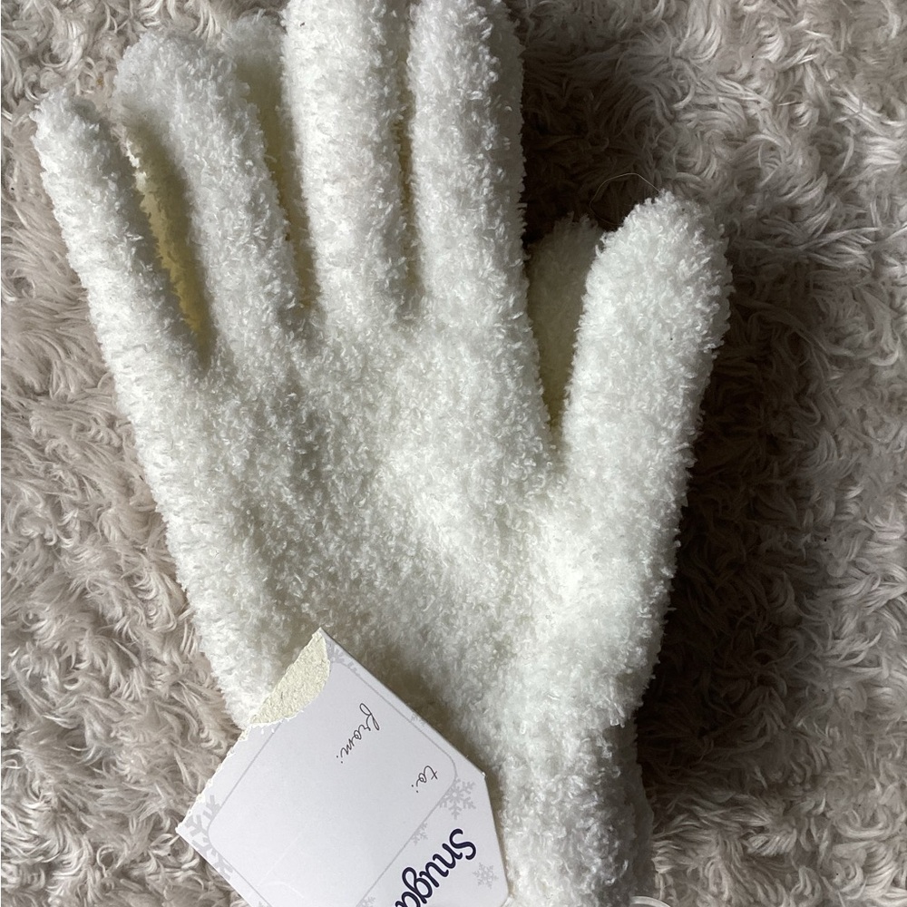 White Fuzzy Gloves